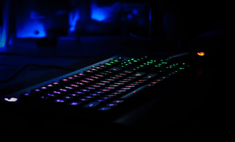a lit up keyboard